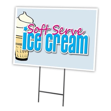 Signmission Soft Serve Vanilla Ice Yard & Stake outdoor plastic coroplast window, C-2436 Soft Serve Vanilla Ice C-2436 Soft Serve Vanilla Ice